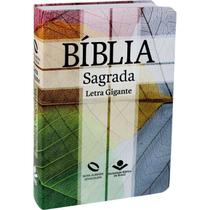 Bíblia Sagrada Naa Capa Semiflexível Letra Gigante Bege e Marrom