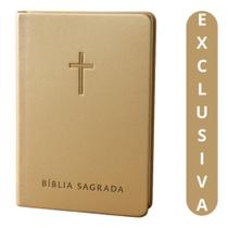 Bíblia Sagrada Naa Slim Bege Versão Almeida Atualizada Modelo Fino E Leve Capa Luxo Bíblia Evangélica Compacta