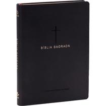 Bíblia Sagrada NAA Slim Capa Luxo Preta Cruz