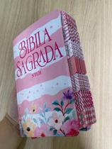 Bíblia sagrada NTLH letras gigante com abas adesivas coladas ref:ondasrosa
