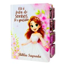 Bíblia Sagrada NVAA Evangélica Feminina com Abas Adesivas Fácil Leitura - Fé e Gratidão