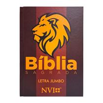 Bíblia Sagrada NVI Capa Dura Edição de Luxo Leão Figura Letra Jumbo Casa Publicadora Paulista