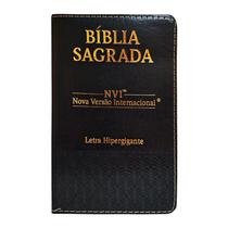 Biblia Sagrada NVI Capa PU Luxo Preta Letra Hipergigante