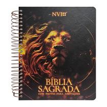 Bíblia Sagrada NVI Com Espaço para Anotações Letra Normal Espiral Leão Épico