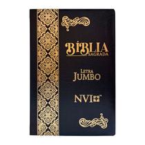 Bíblia Sagrada NVI Letra Jumbo Capa Luxo Coverbook Preta Cristã Evangélica Gospel Índice Crente Feminina Mulher