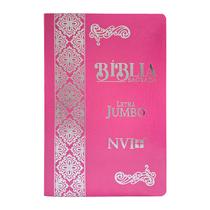 Bíblia Sagrada NVI Letra Jumbo Capa Luxo Coverbook Rosa Cristã Evangélica Gospel Índice Crente Feminina Mulher
