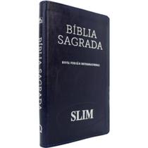 Bíblia Sagrada NVI Nova Versão Internacional Slim Capa Luxo Azul Com Índice CPP, Linguagem mais Atual e Fluente - Ebenezer