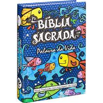 Bíblia Sagrada Palavra da Vida + 80 Ilustrações Ntlh Capa Dura Azul