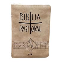 Bíblia Sagrada Pastoral Média Zíper Creme Bíblia Sagrada Pastoral Média Zíper Creme