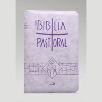 Bíblia Sagrada Pastoral Média Zíper Lilás