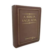 Bíblia Sagrada Pequena ACF Letra Gigante RCM Índice Luxo Creme Brulée