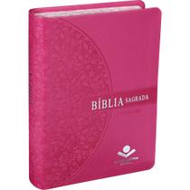 Bíblia Sagrada Pequena ARA Letra Grande Pink Florida