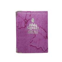 Bíblia sagrada pequena harpa cristã arc capa carteira lilás