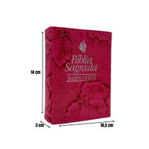 Bíblia sagrada pequena harpa cristã arc capa carteira pink
