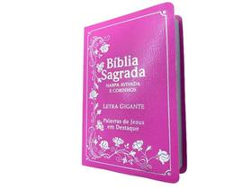 Bíblia Sagrada Pink-Letra Gigante- Capa Covertex- Com Harpa