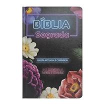 Bíblia Sagrada PJV com Harpa e Corinhos - ARC - Letra Gigante - Capa Dura Floral Neon