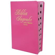 Bíblia Sagrada - Possui LETRAS GIGANTES - Harpa Cristã - Tamanho Grande - Índice - Capa Luxo Pink Lisa