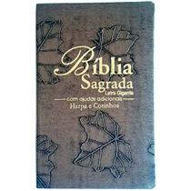 Bíblia Sagrada - Possui LETRAS GIGANTES - Harpa Cristã - Tamanho Grande - Slim Ultra fina - Versão Almeida - Capa Luxo -