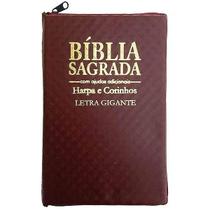 Bíblia Sagrada - Possui LETRAS GIGANTES - Harpa Cristã - Tamanho Grande - Slim Ultra fina - Versão Almeida - Zíper - Índ