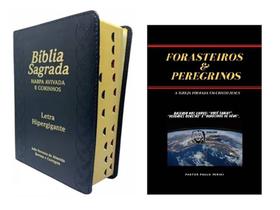 Bíblia Sagrada Preta Com Harpa, índice, Lt Hiper Gigante+Livro Estudo