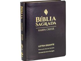 Bíblia Sagrada Preta- Harpa Cristã- CPAD Grande- Palavras de Jesus em Vermelho- Letra Gigante- ARC - SBB