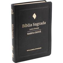 Bíblia Sagrada Preta Ornamentada com Detalhes Em Dourado - SBB