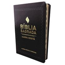 BÍBLIA SAGRADA PRETA SLIM HARPA CRISTÃ CPAD ULTRAFINA ÍNDICE LATERAL ARC Almeida Revista e Corrigida