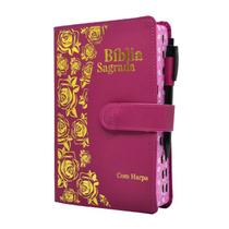 Biblia Sagrada Rc Letra Hipergigante Com Harpa Indice E Caneta Carteira Feminina Pink/rosa