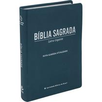 Bíblia Sagrada SBB Letra Gigante Capa Luxo Sintética Fita Dupla De Marcação Bordas Prateadas - NAA