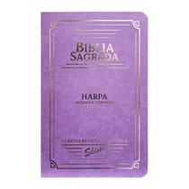 Bíblia Sagrada Slim ARC Harpa Letra Normal Semiflexivel Lilás