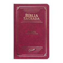 Bíblia Sagrada Slim ARC Harpa Letra Normal Semiflexivel Pink