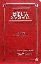 Bíblia Sagrada Slim ARC Harpa Letra Normal Semiflexivel Vermelho
