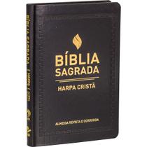 Bíblia Sagrada Slim Com Harpa Cristã Capa Luxo Preto