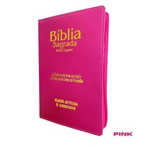 Bíblia Sagrada SLIM Gigante Para Evangelismo Letra Normal ARC Almeida Corrigida Harpa Cristã Palavras de Jesus em Vermelho zíper Índice