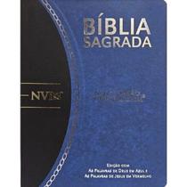 Bíblia Sagrada Slim Grande NVI Letra Grande Azul e Preto