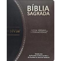 Bíblia Sagrada Slim Grande NVI Letra Grande Marrom e Preto