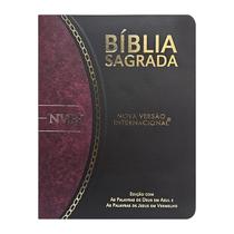 Bíblia Sagrada Slim Grande NVI Letra Grande Preto e Vinho