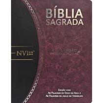 Bíblia Sagrada Slim Grande NVI Letra Grande Vinho e Preto