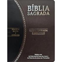 Bíblia Sagrada Slim Grande RC Letra Grande Harpa Avivada e Corinhos Marrom e Preto