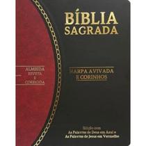 Bíblia Sagrada Slim Grande RC Letra Grande Harpa Avivada e Corinhos Preto e Bordo