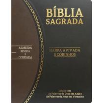 Bíblia Sagrada Slim Grande RC Letra Grande Harpa Avivada e Corinhos Preto e Marrom
