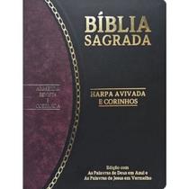 Bíblia Sagrada Slim Grande RC Letra Grande Harpa Avivada e Corinhos Preto e Vinho