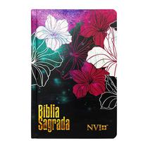 Bíblia Sagrada Slim - NVI - Capa Dura Floral Magenta