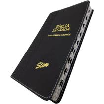 Bíblia Sagrada Slim Ultrafina C/harpa E Índice Preta