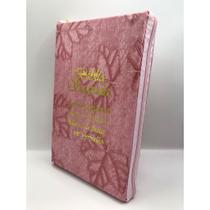 Bíblia Sagrada Tamanho Grande com Harpa Palavras de Jesus em Vermelho Zíper Capa Folha Rosa