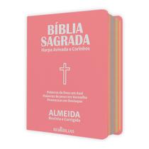Bíblia Sagrada Tamanho Médio ARC - Capa Luxo Rosa c/ Harpa Cristã - Rei das Bíblias Bíblia Sagrada Tamanho Médio ARC - Capa Luxo Rosa c/ Harpa Cristã - Rei das Bíblias