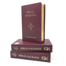 Bíblia Sagrada Tradução Cnbb Média Capa Dura Vinho Semi Luxo