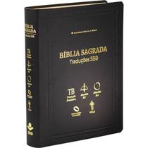 BÍBLIA SAGRADA TRADUÇÕES SBB - TB / ARC / RA / NAA / NTLH - Luxo Preta