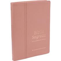 Biblia sagrada ultra fina slim letra grande capa couro legitimo versão naa nova almeida atualizada rosa