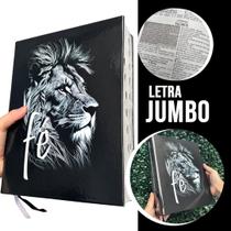 Bíblia Sagrada Ultra Gigante Letra Jumbo Leão Fé Capa Dura Harpa E Índice Versão ARC Evangélica